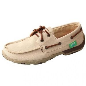 Twisted X Women's Eco TWX Tan Canvas Driving Moc Boat Shoe Women’s Sz 9